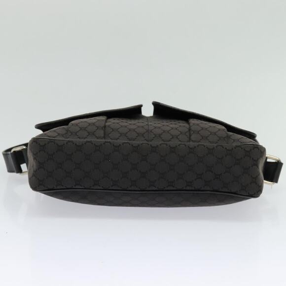 CELINE Macadam Canvas Shoulder Bag Black Silver - Picture 9 of 12